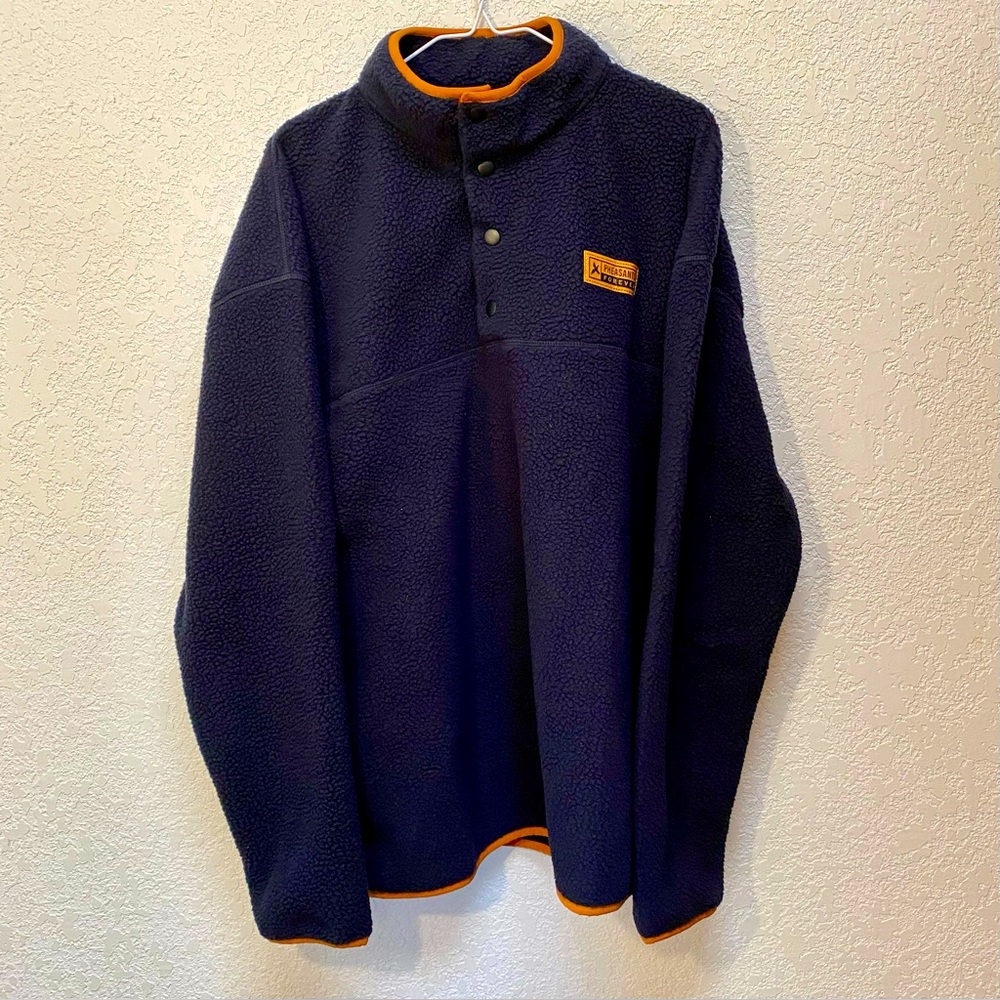 Pheasants Forever Pullover Mens XL Black Sherpa Fleece Long Sleeve Active Jacket